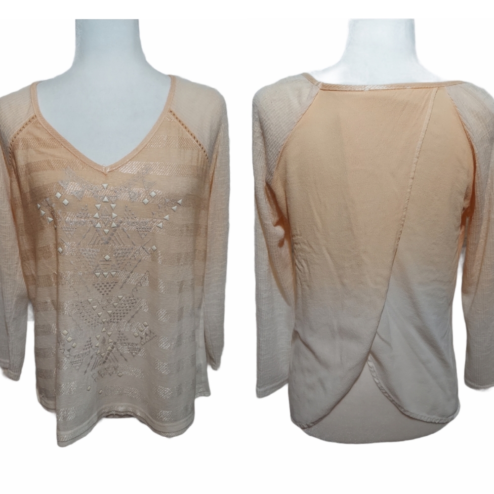 Miss Me Vintage Ombre Long Sleeve Tee Small